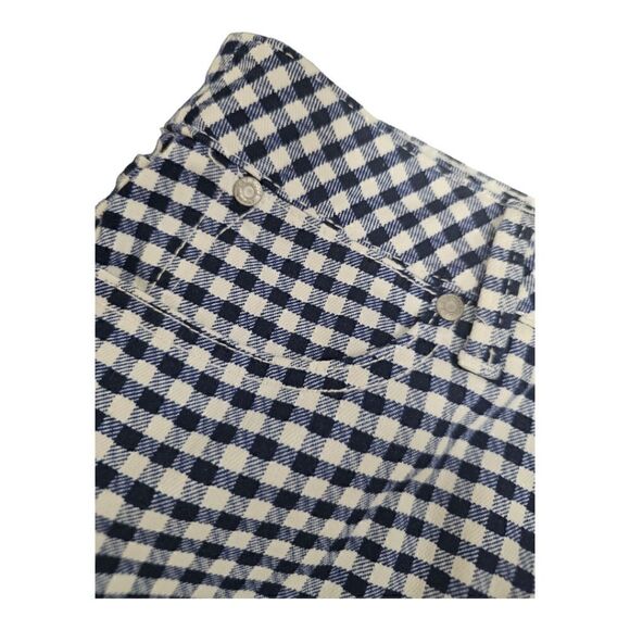 TALBOTS Blue & White Gingham Denim A-Line Skirt - Size 8 - Picture 4 of 7